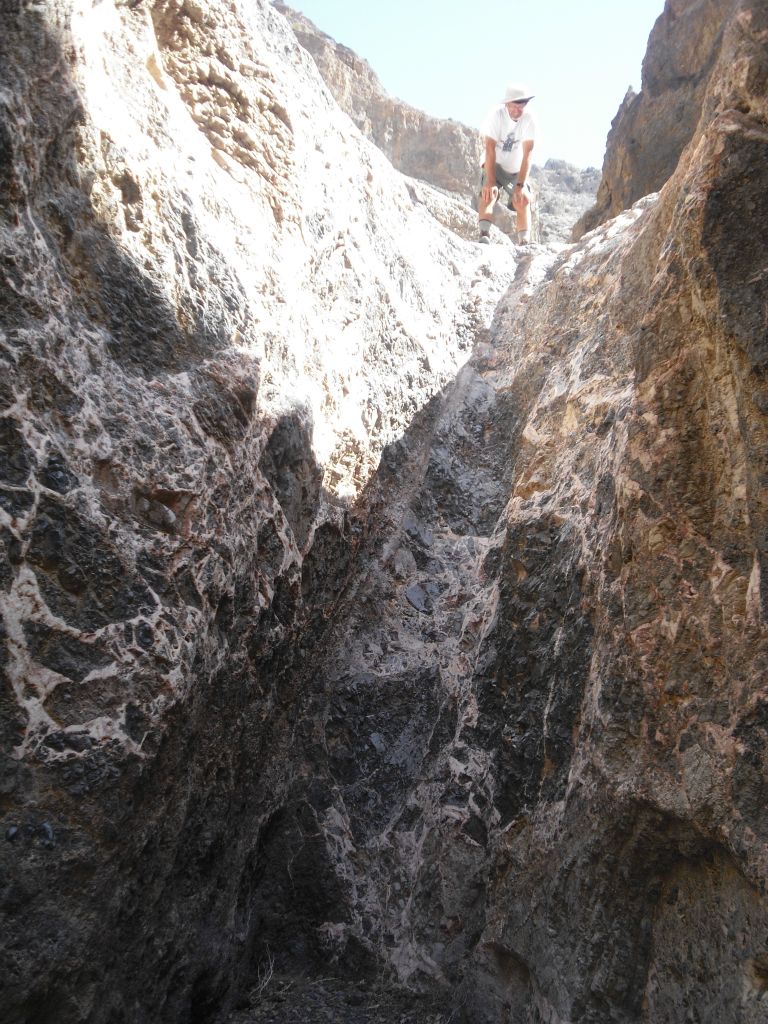 Charlie managed to climb up this dry fall but I didn't want to push things any more so I stayed behind:
