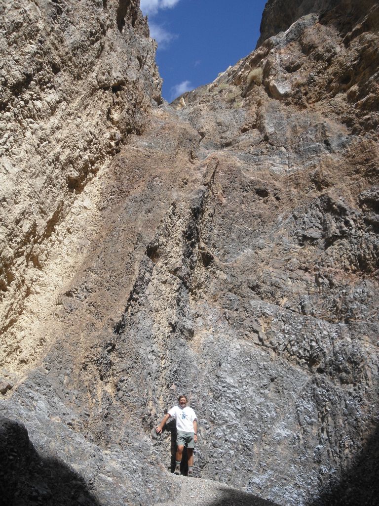 Charlie at the base of the 75 foot dry fall which put an end to our hike:
