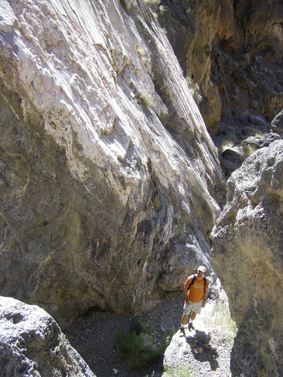 From where he was standing in the picture above, Charlie took this picture of Steve standing next to White Slickenside: