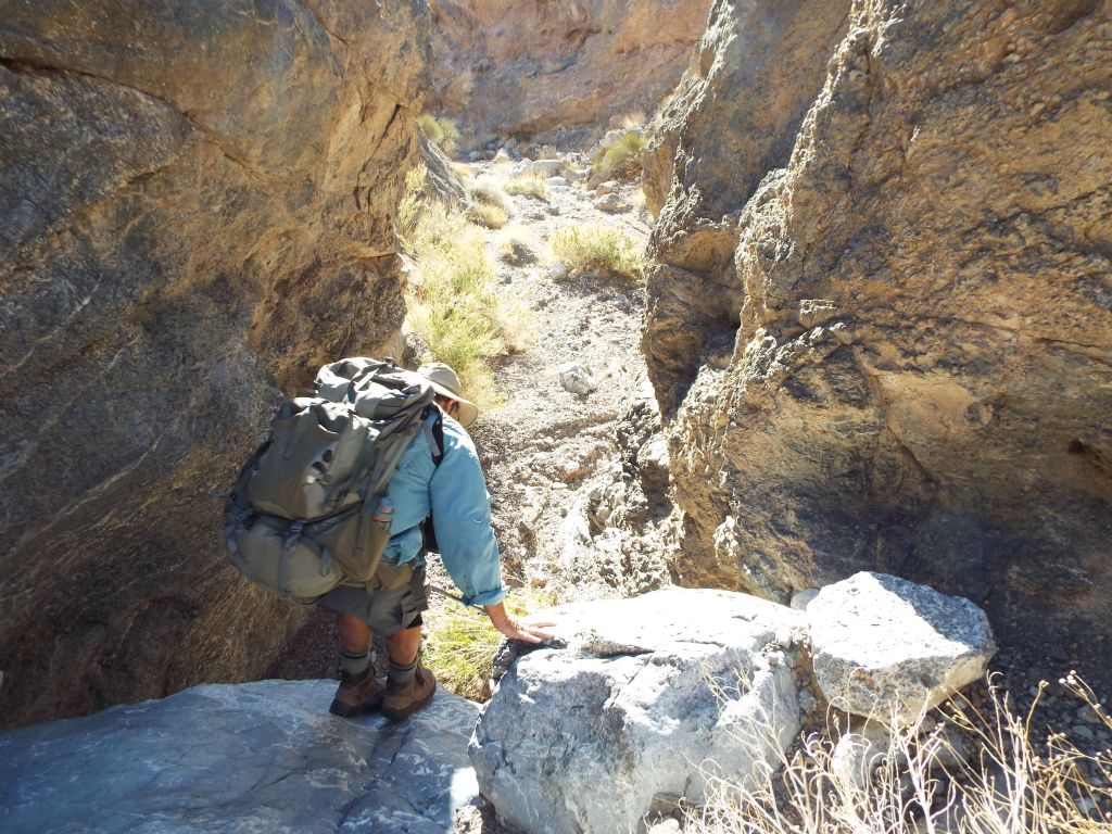 Right away, we encountered a medium difficulty dry fall: