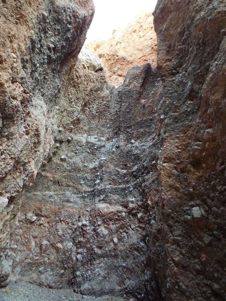View of the major vertical dry fall on the right side.  There would be no way for a hiker to climb this one:
