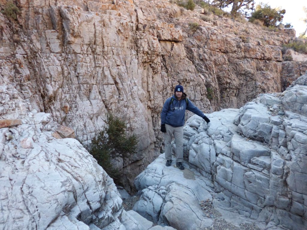 Steve standing on the edge of a minor dry fall: