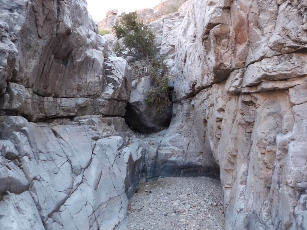 This is what that minor dry fall looks like from below.  This entire section can be easily bypassed, but we dropped in to explore it: