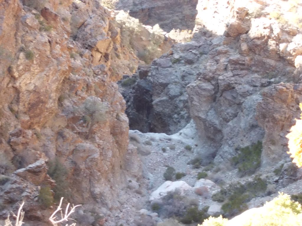 From the bypass we snapped this picture of the top of the 5th major dry fall of Moonlight Canyon.  If you drop off the bypass too soon, you will be stranded in between the bottom of the 6th and the top of the 5th dry falls: