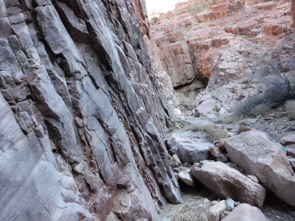 Passing by a high canyon wall that shot straight up in the air: