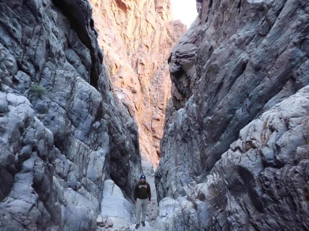 And we have reached the end.  Steve standing on the top of the 3rd major dry fall of Moonlight Canyon: