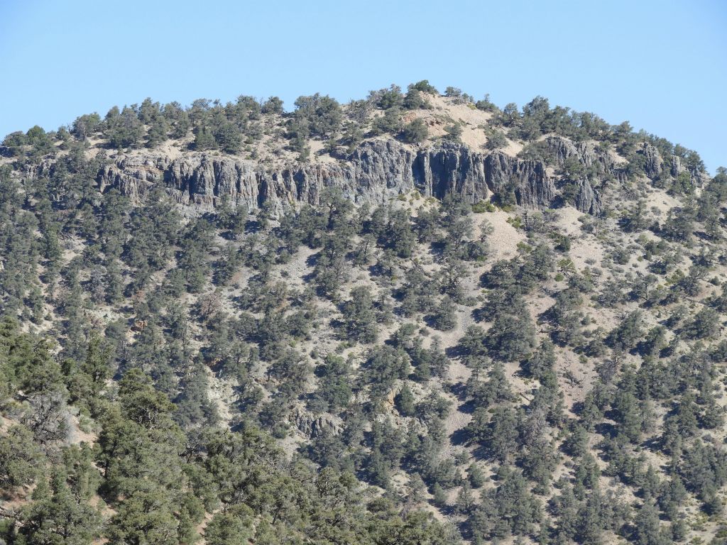 Looking back, we could see the small headwall which is just below the first bump on the hike to Grapevine Peak.  Tomorrow we would be standing above this area: