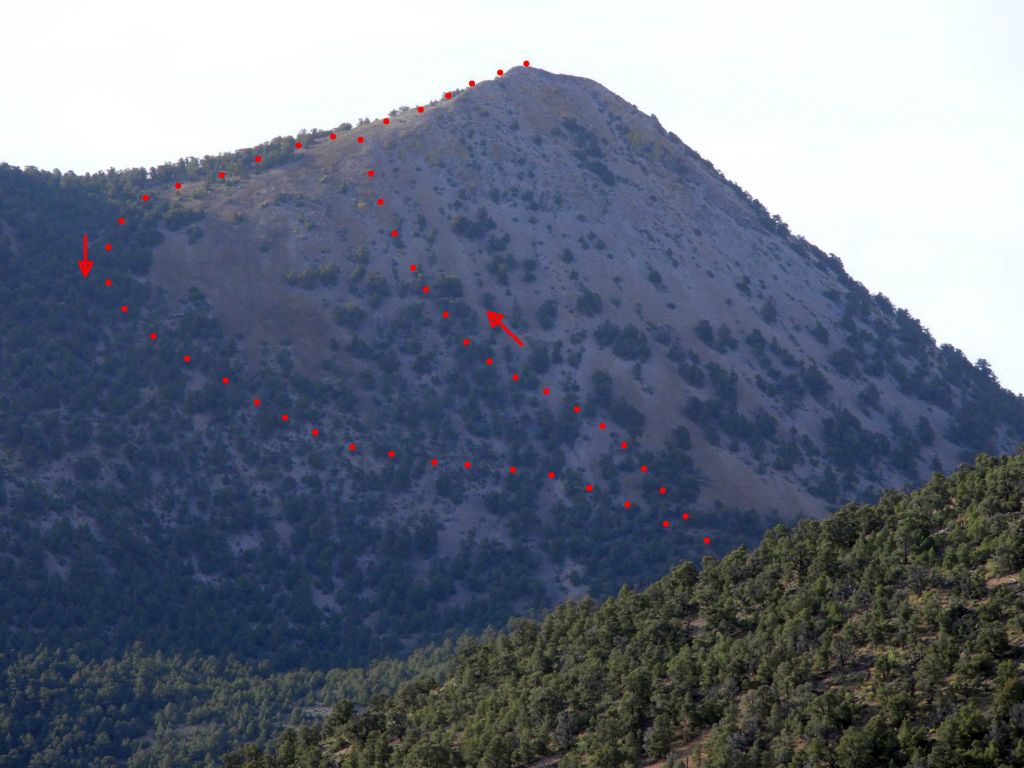 This is a rough sketch of the route we used to hike up to and back down from the summit: