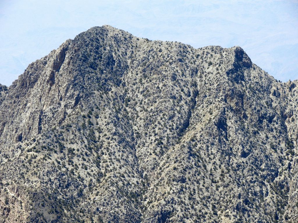 A close-up of the Mount Palmer summit block.  The biggest obstacle to reaching the summit is the steep challenging part seen on the right side of the picture: