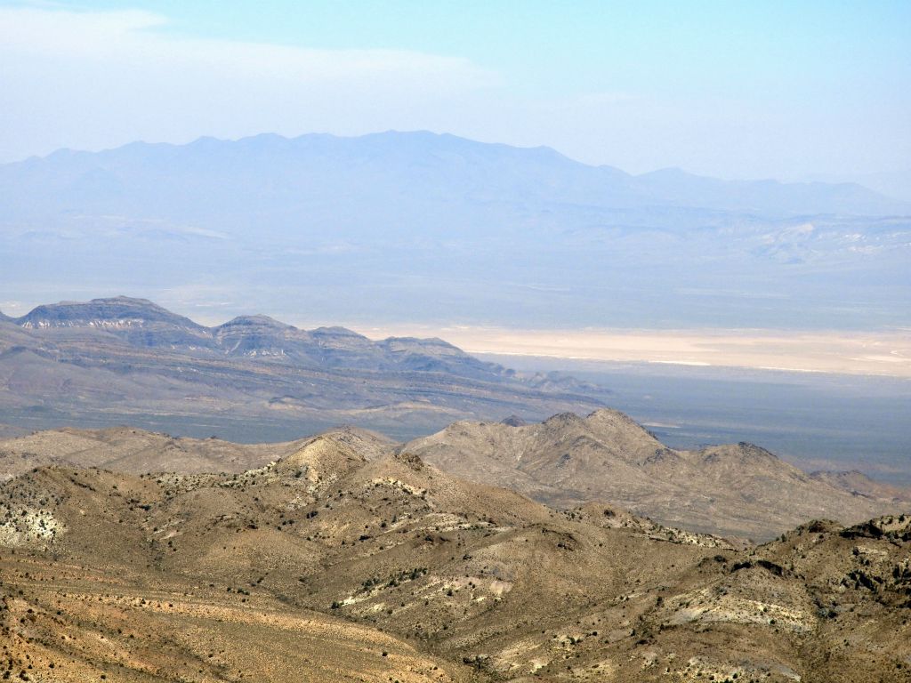 This final view shows a dry lake bed on Sarcobatus Flat along with Stonewall Mountain (8,318 feet) in the distance: