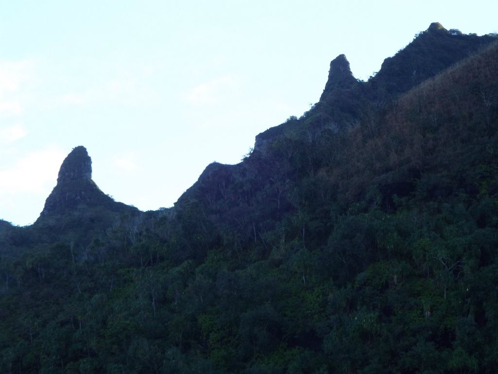 The ridgeline along the top of the mountains was filled with jagged peaks: