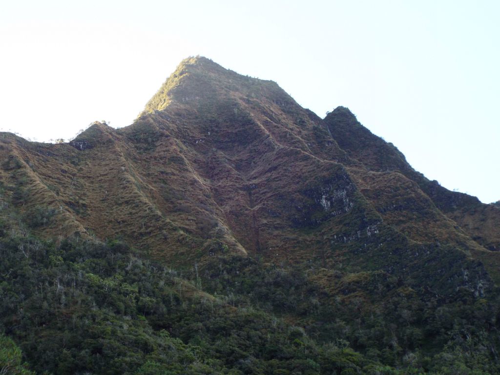 Beautifully shaped summit peak above Hoolulu Valley: