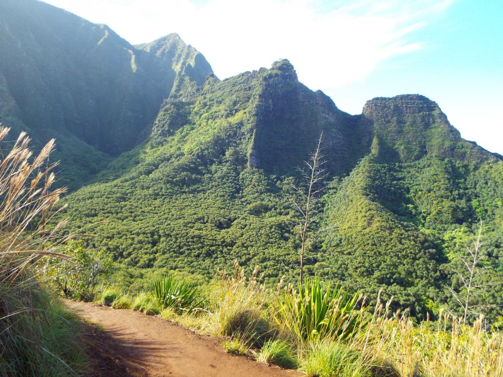 First view of famed Hanakoa Valley, which is a destination for some day hikers: