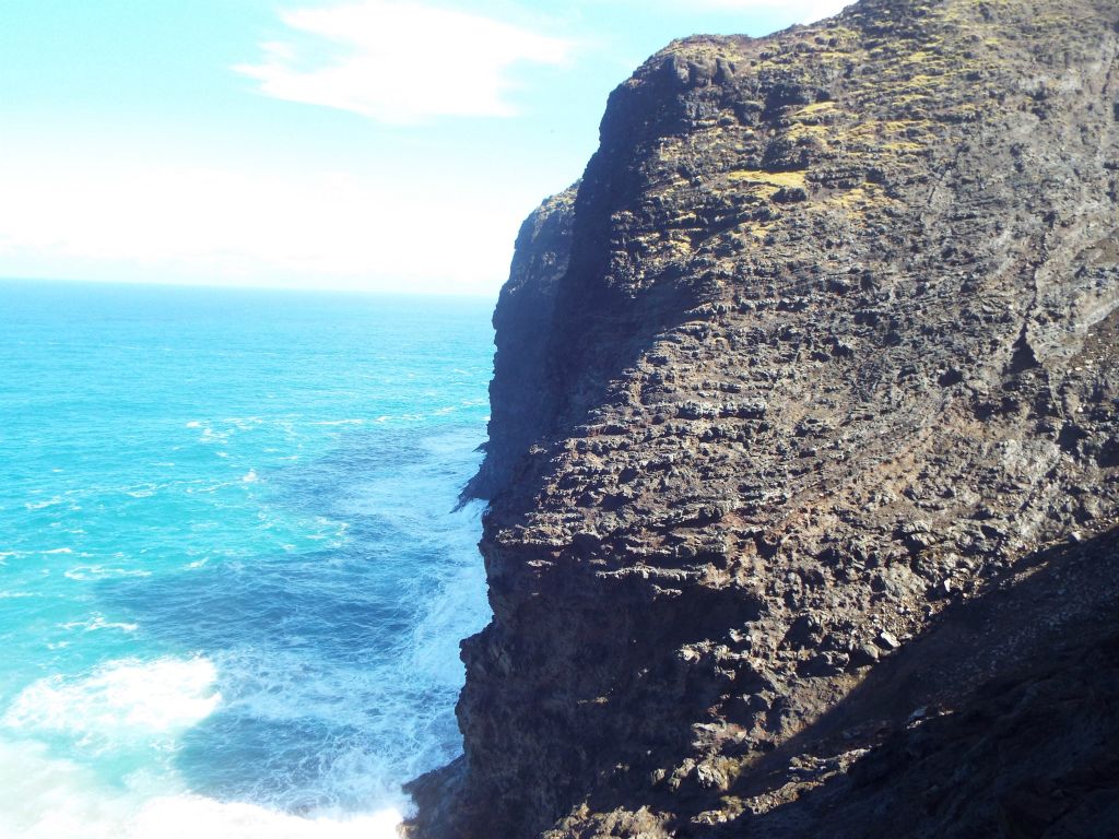 The cliffs behind me at this spot were high and vertical: