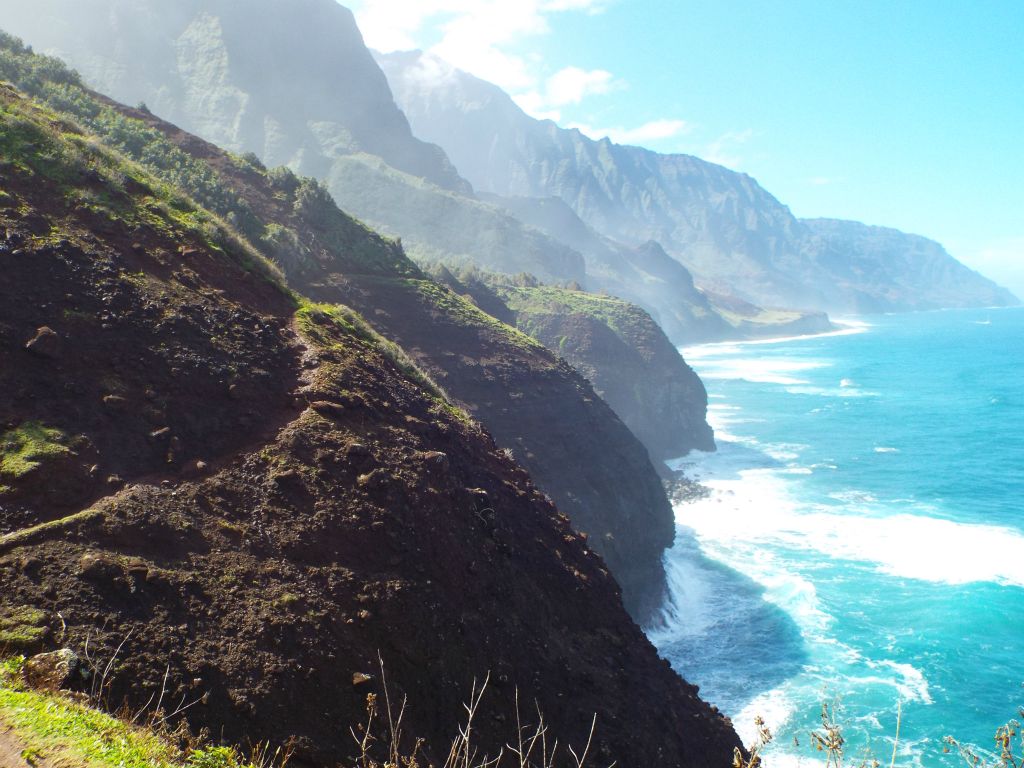 This next section of trail is not for the faint of heart.  Nothing but exposed cliffs dropping into the ocean: