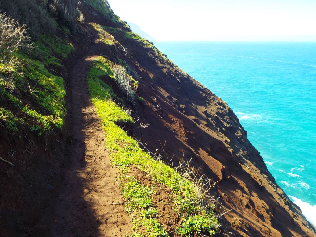 The trail is a little more than a foot wide through some parts of the Eroded Cliffs section and is treacherous when muddy: