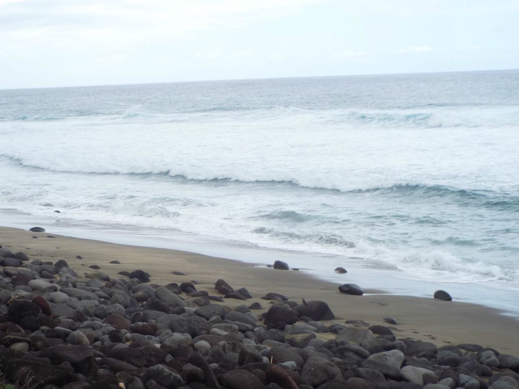 Approaching the main part of the beach, sand starts to appear: