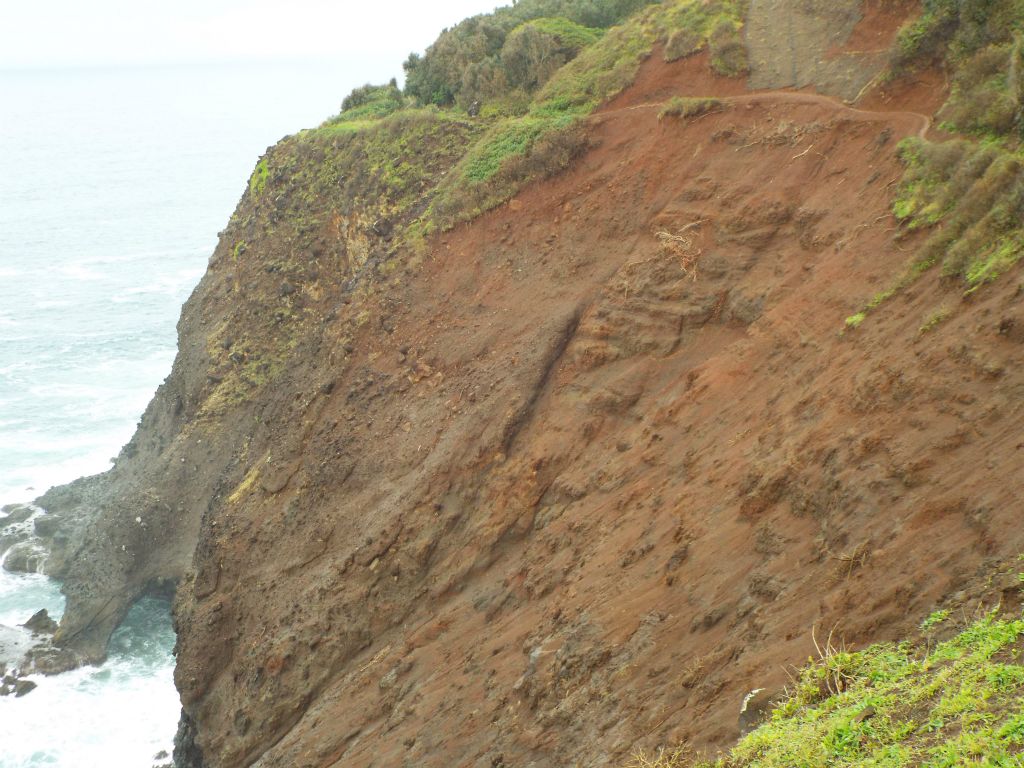 This picture gives a good indication as to the narrowness of the trail and the steep exposure of the Eroded Cliffs: