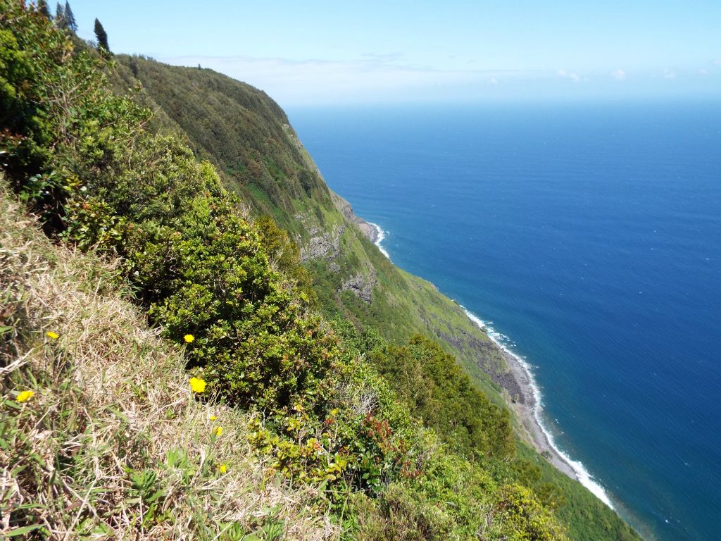 A very short distance into the hike, the most incredible viewpoint of the entire journey is reached.  There are sweeping views from west to east.  These are the towering cliffs to the west: