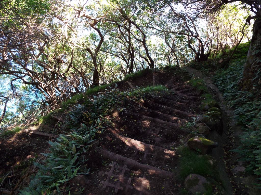 This switchback turn really feels unnerving while hiking down to it, with nothing but cliffs below: