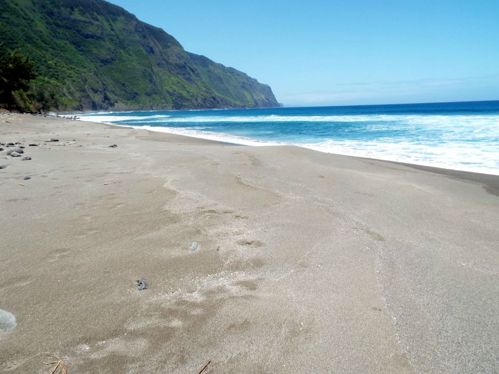 This sandy beach area is the prettiest spot along the bottom portion of the trail: