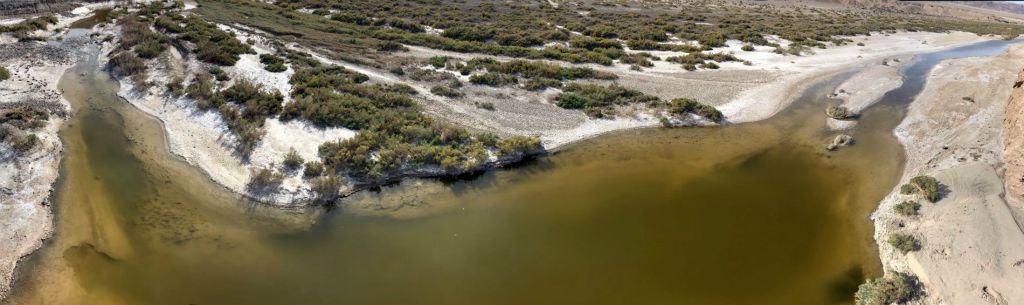 Panoramic showing the first large pond of Valley Spring: