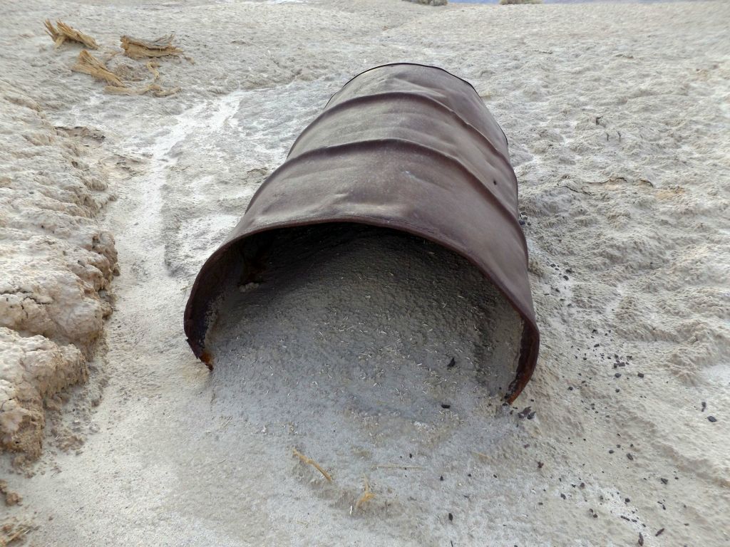The inside of the barrel had been filled up with soil: