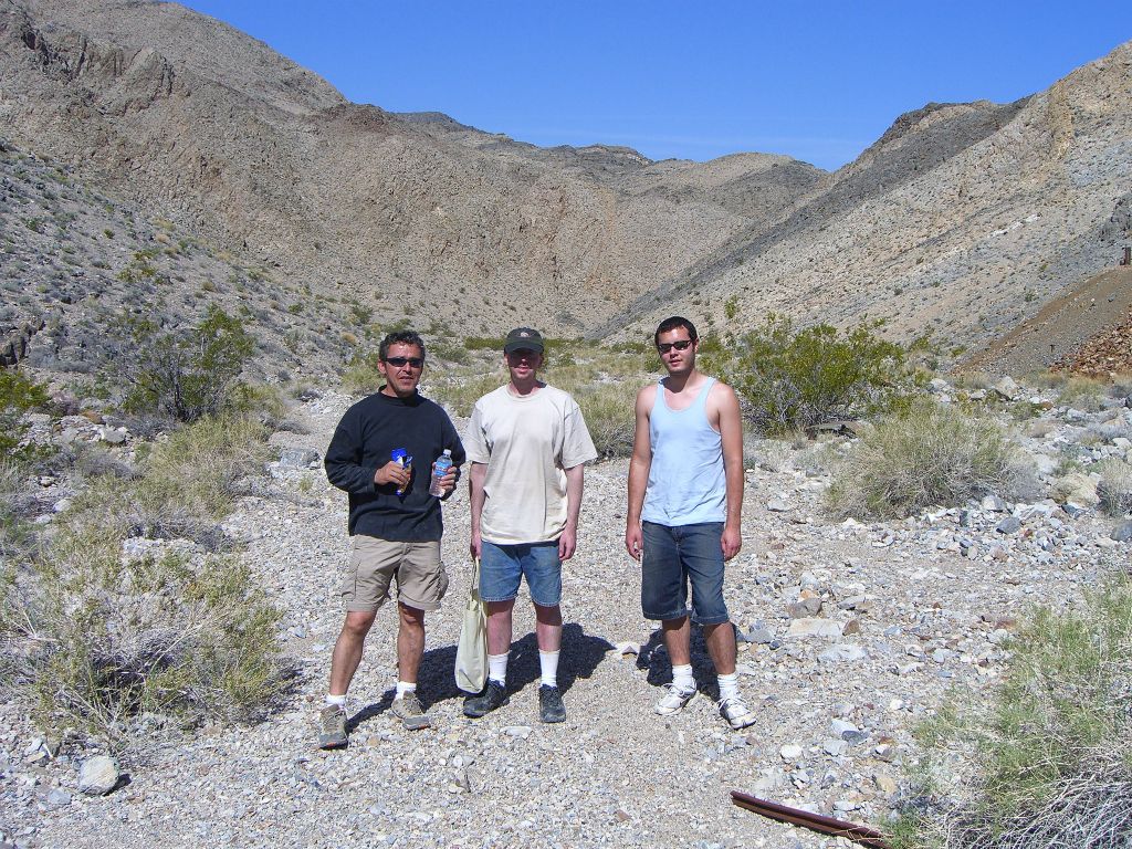 Our group of Joe Silva, Chase, and Lowell getting ready to head down the first of two side canyons which lead to Corridor Canyon: