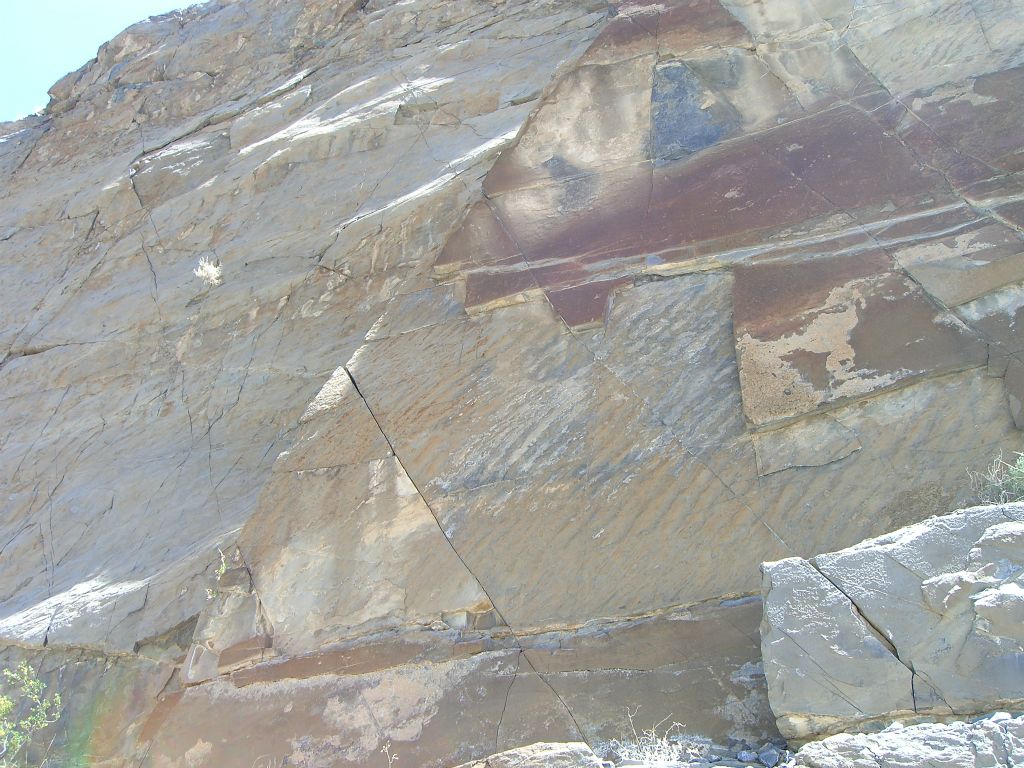 Imprinted ancient waves can be seen in several places on The Corridor wall: