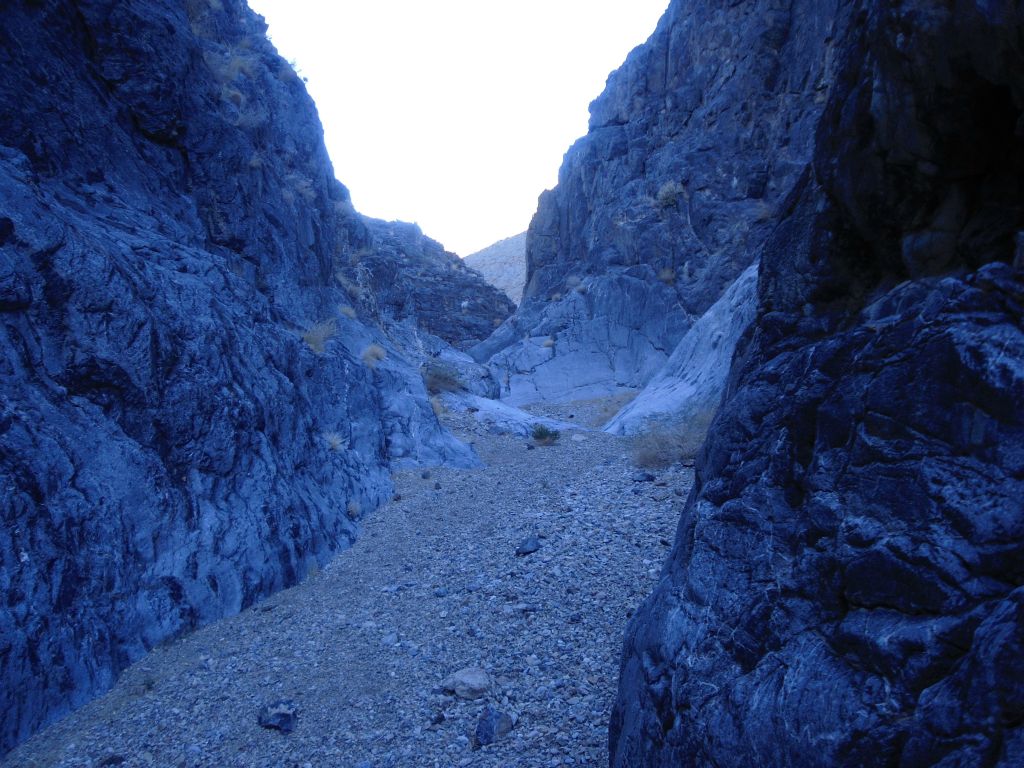 The lighting during my second hike of Corridor Canyon is in the shade, as I started early in the morning: