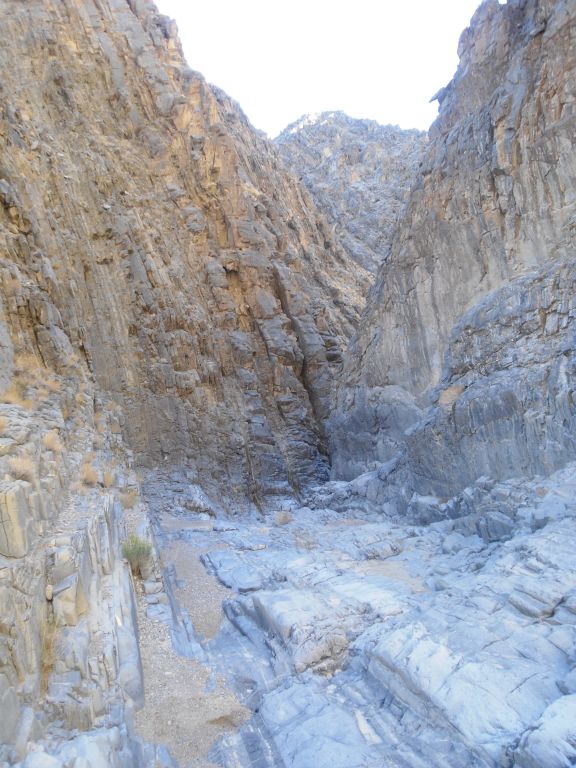 The narrows of the second side canyon are considerably higher than those of the first side canyon: