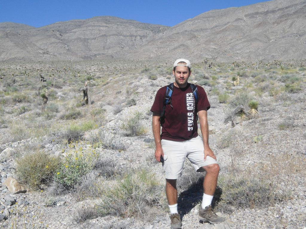 Steve continuing to head up towards the base of the ridge: