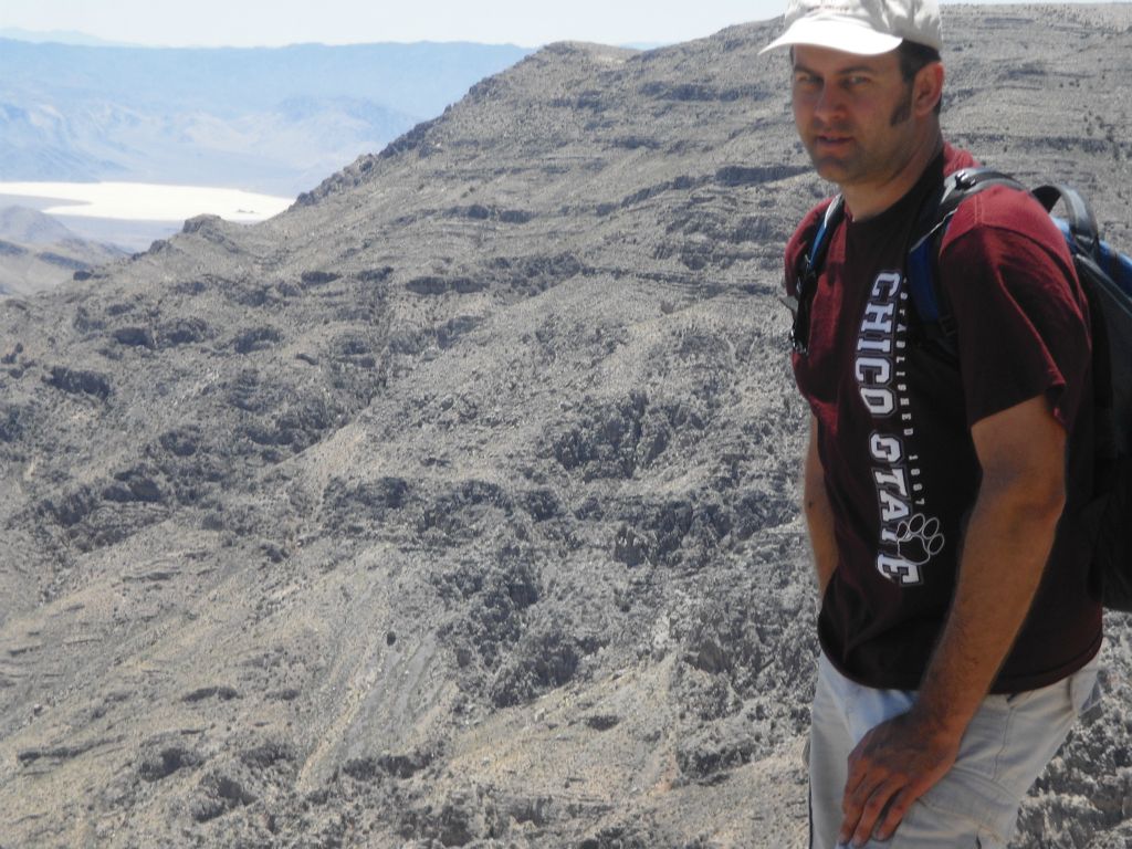 Another view of Steve with The Racetrack off in the distance: