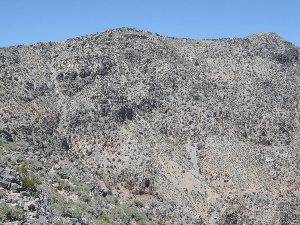 Looking up at the eastern peak.  We would not taking the side trip to the summit on this day: