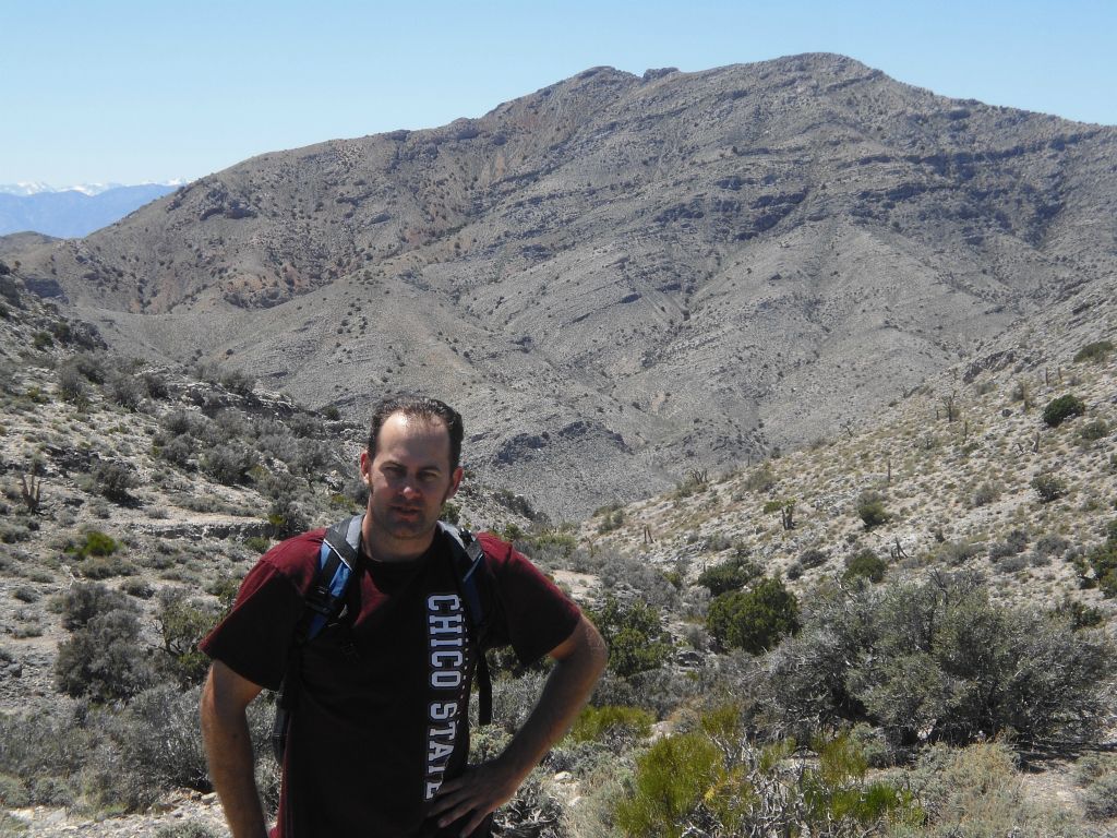 View of Steve with Dry Mountain after finally reaching the saddle: