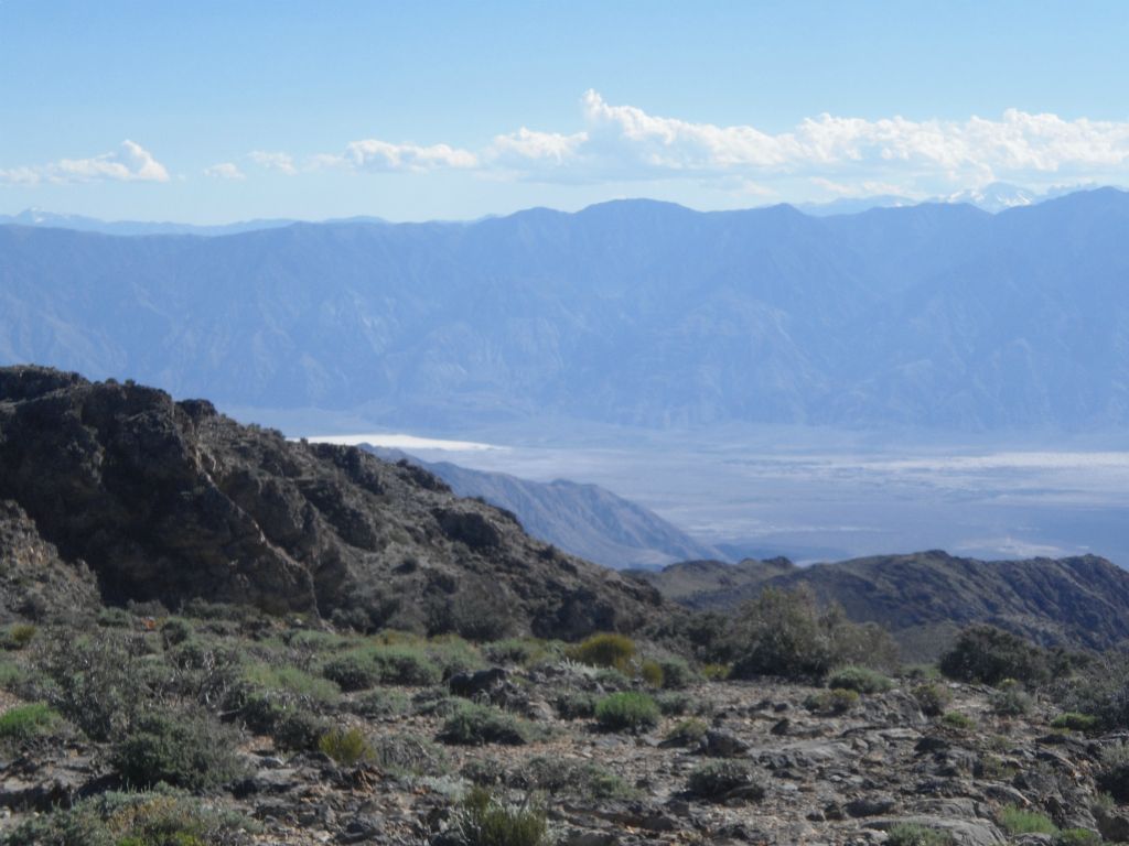 View to the southwest off into Saline Valley.  Salt Lake is lit up to the left and the Saline Valley Sand Dunes are to the right: