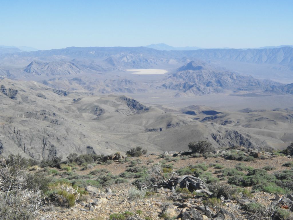 To the southeast, this is the view of The Racetrack from the summit of Dry Mountain: