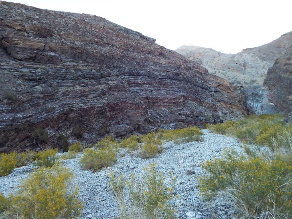 The left canyon wall leading up to the 1st obstacle had a rugged texture: