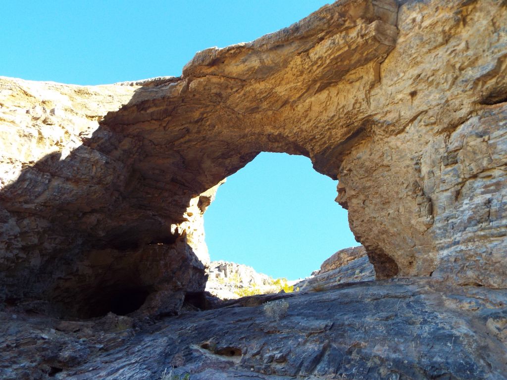 Standing near the right side of the arch base, it is interesting to note how much solid rock is found here: