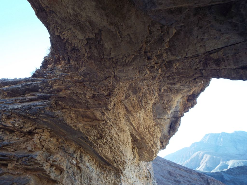 Directly underneath Grand View Arch and looking up at the rock span: