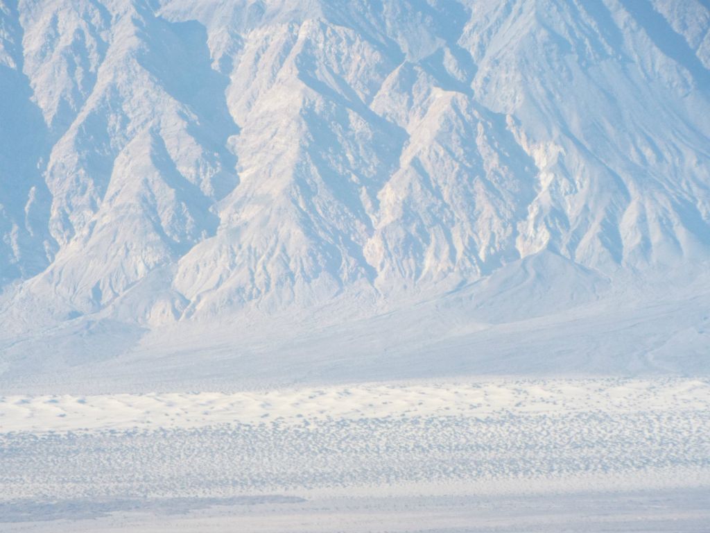 The Saline Valley Sand Dunes are clearly visible from Grand View Arch: