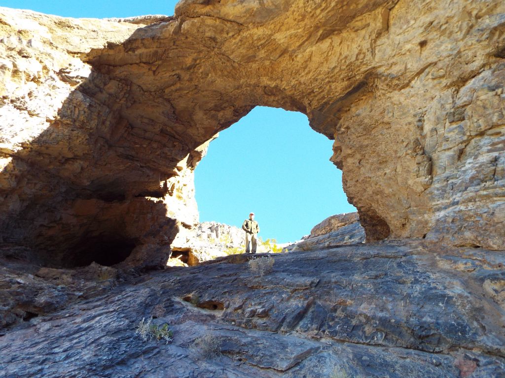 And a picture taken from below the arch which shows how small I am in comparison: