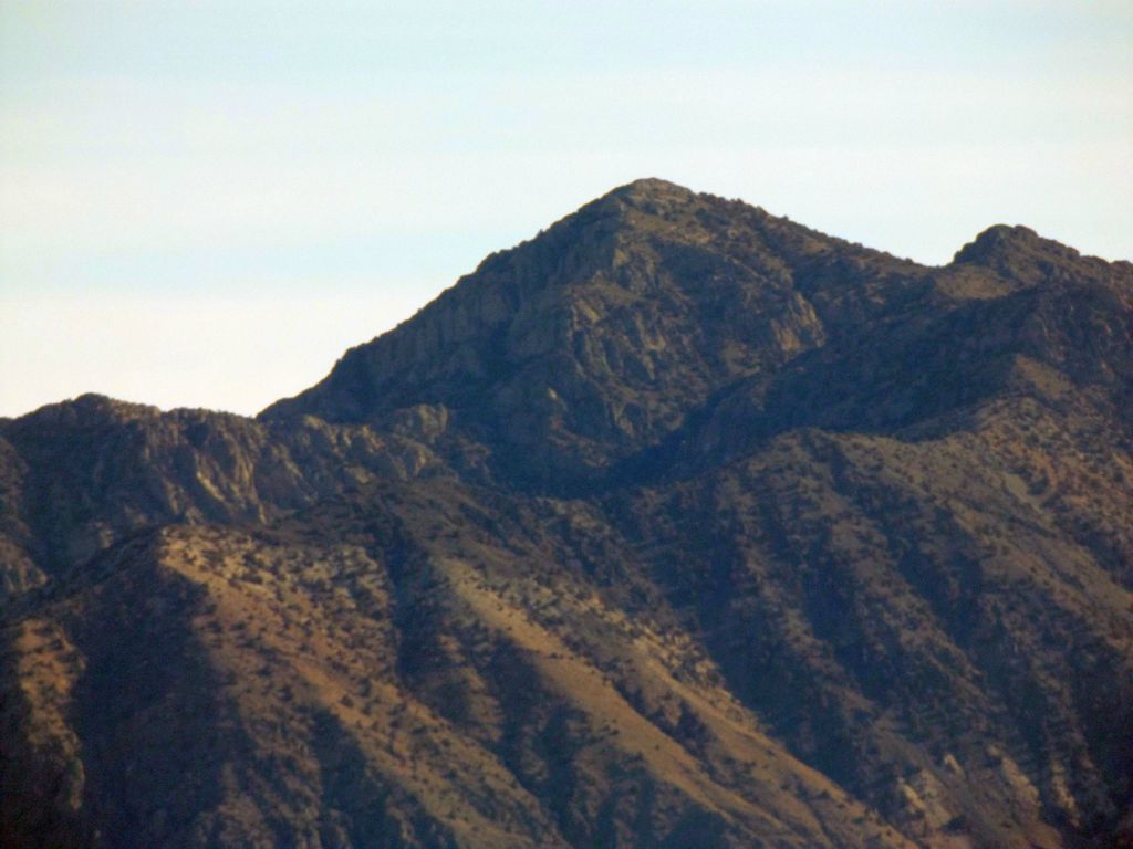 A close-up of the summit of Tin Mountain as seen from P6980: