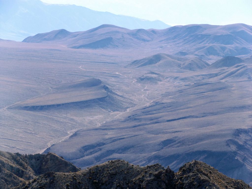 A look at Steel Pass Road as it climbs out of Dedeckera Canyon toward Steel Pass: