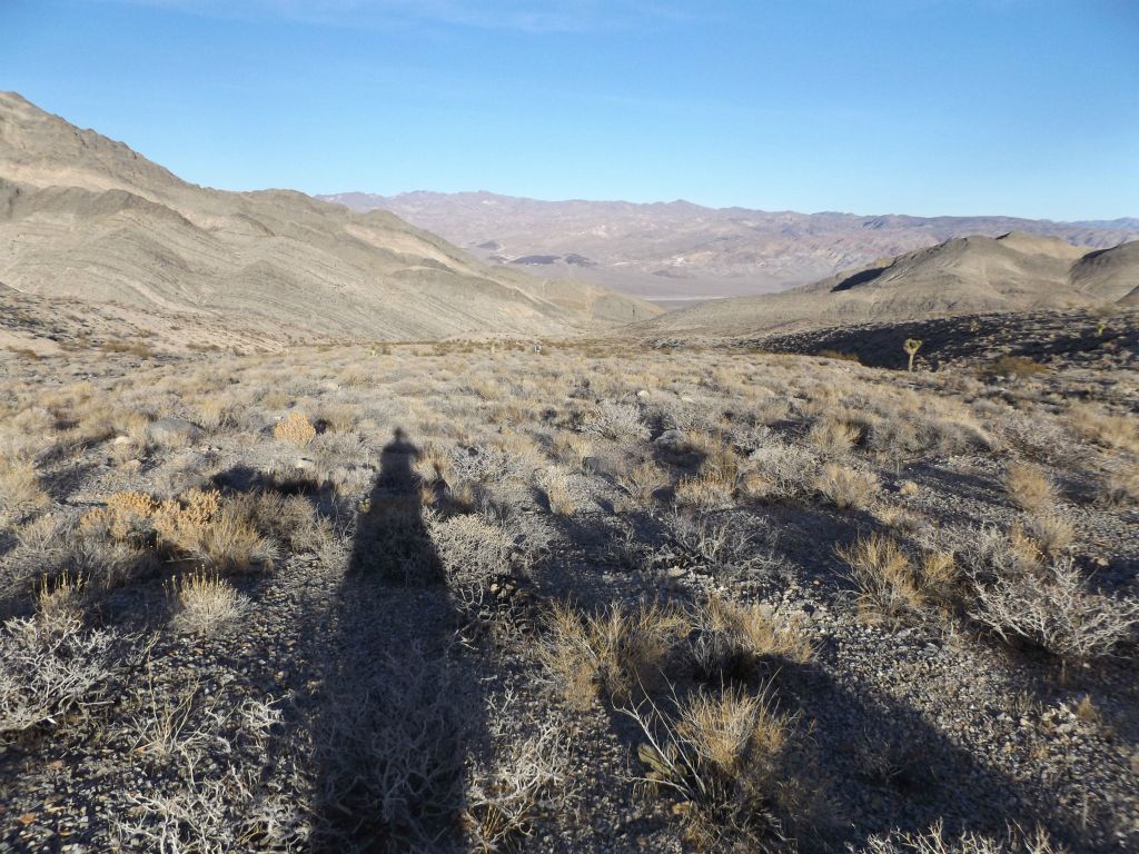 Almost back to camp now, it is getting late in the afternoon and thus the long shadows: