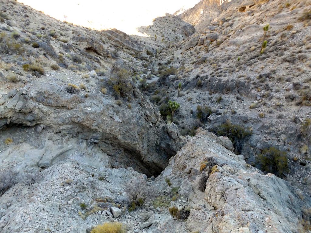After using a bypass, we had this view looking back down canyon from the top of the dry fall: