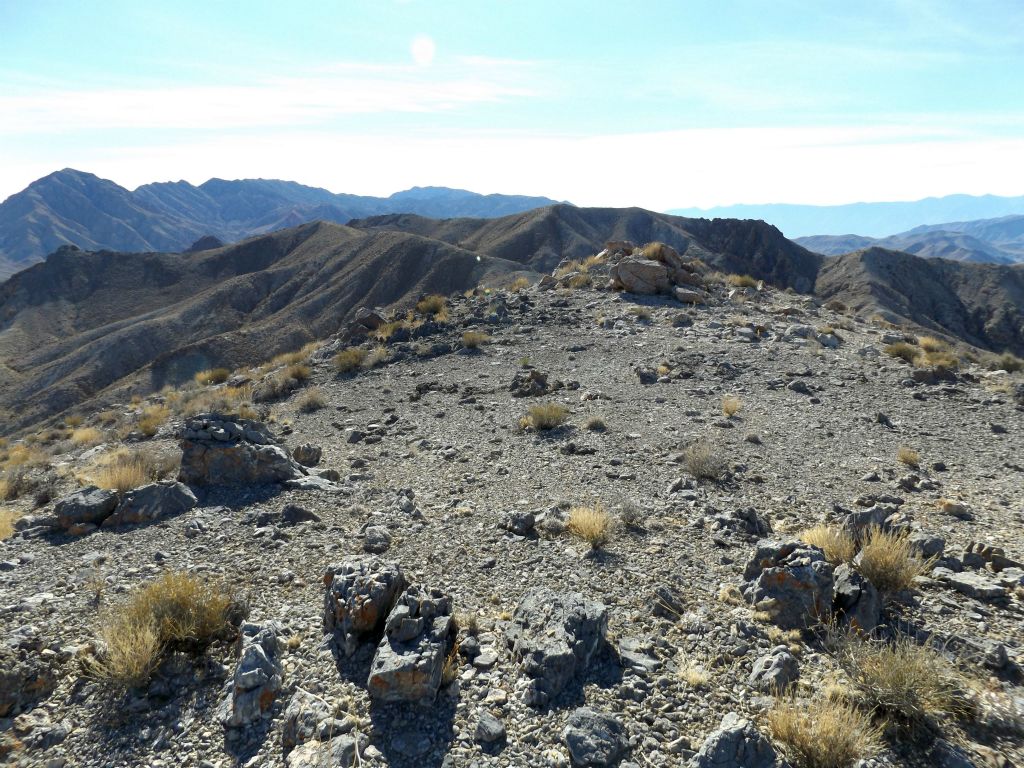 Here we have finally made it to the top ridgeline, which had a nice flat area to rest up on.  Looking south: