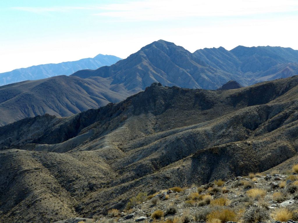 A better look at Marble BM with Tin Mountain's triangular summit behind it and to the left: