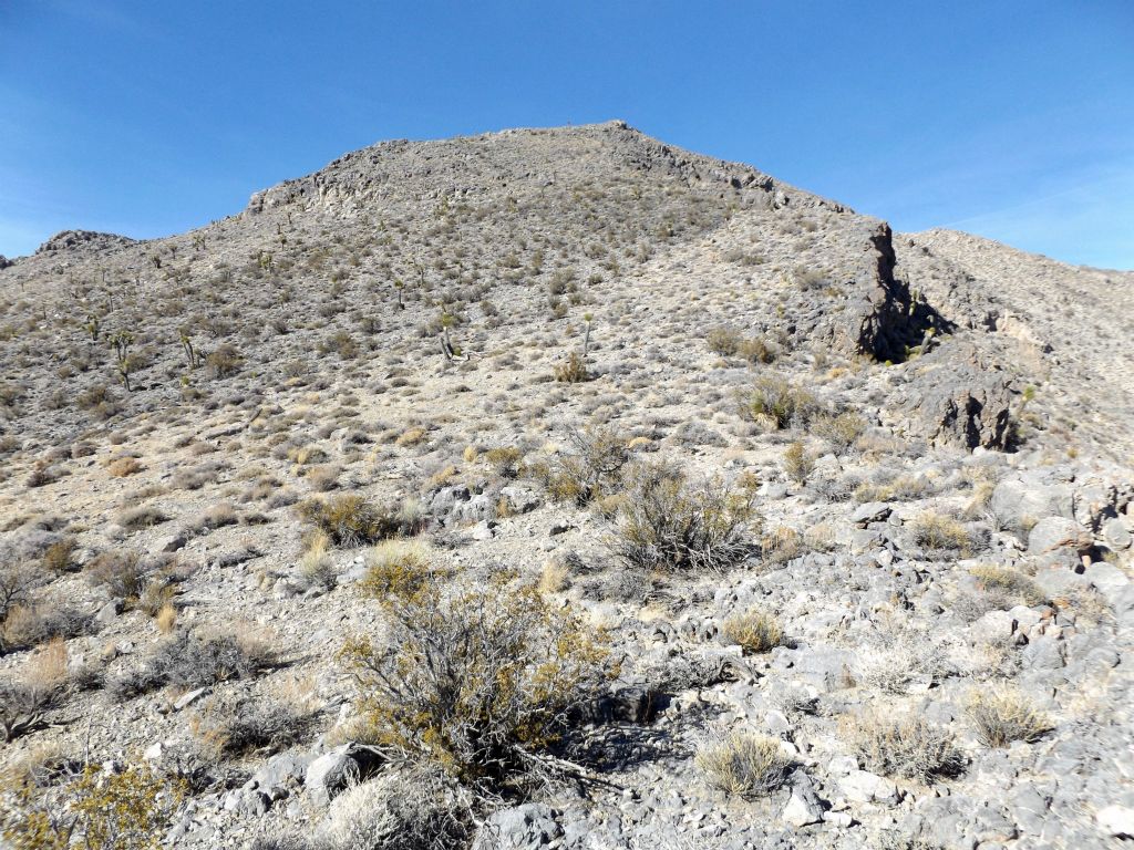 The final climb to the summit would involve 350 feet of elevation gain from this spot: