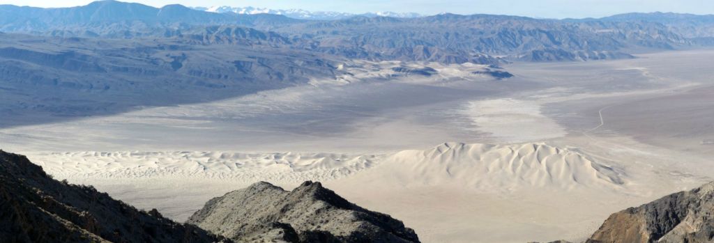 Eureka Sand Dunes full dunes view and south Eureka Valley panoramic: